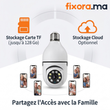 SecureEye camera WiFi ampoule 360 degres Fixora