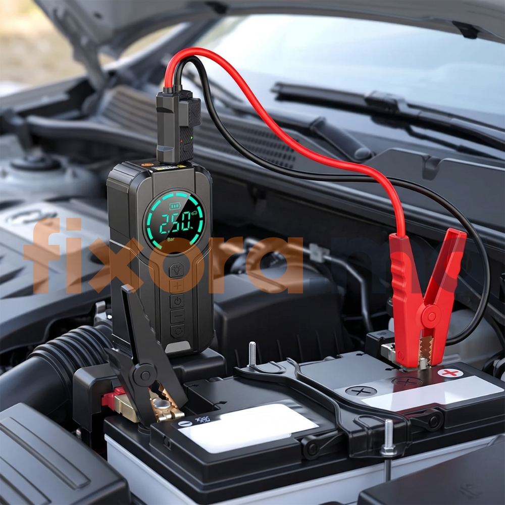 RescuePack™ — Kit Démarrage Auto 4-en-1 | Fixora.ma